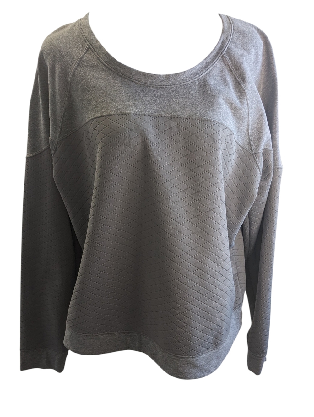 The North Face Women's Gray Crew Neck Quilted Sweatshirt Size XL